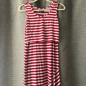 Milk nursingwear red striped tank dress.